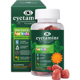 Front view of eyetamins Nurtureyes Kids Eye Health Gummies bottle