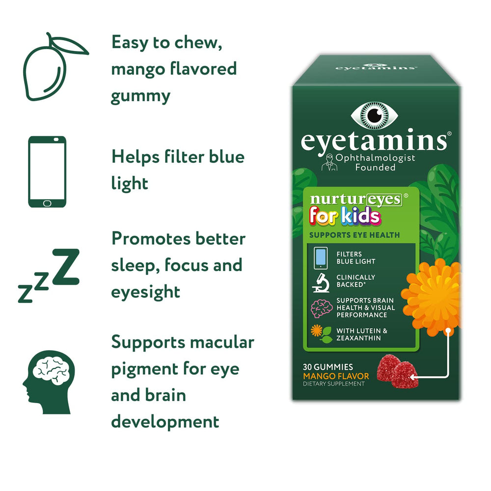 30-day supply bottle of Nurtureyes gummies