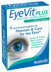 EyeVit Plus bottle displaying label and capsules