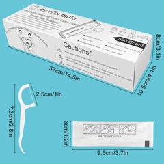 Close-up of hygienically sealed floss picks for travel and hotel use