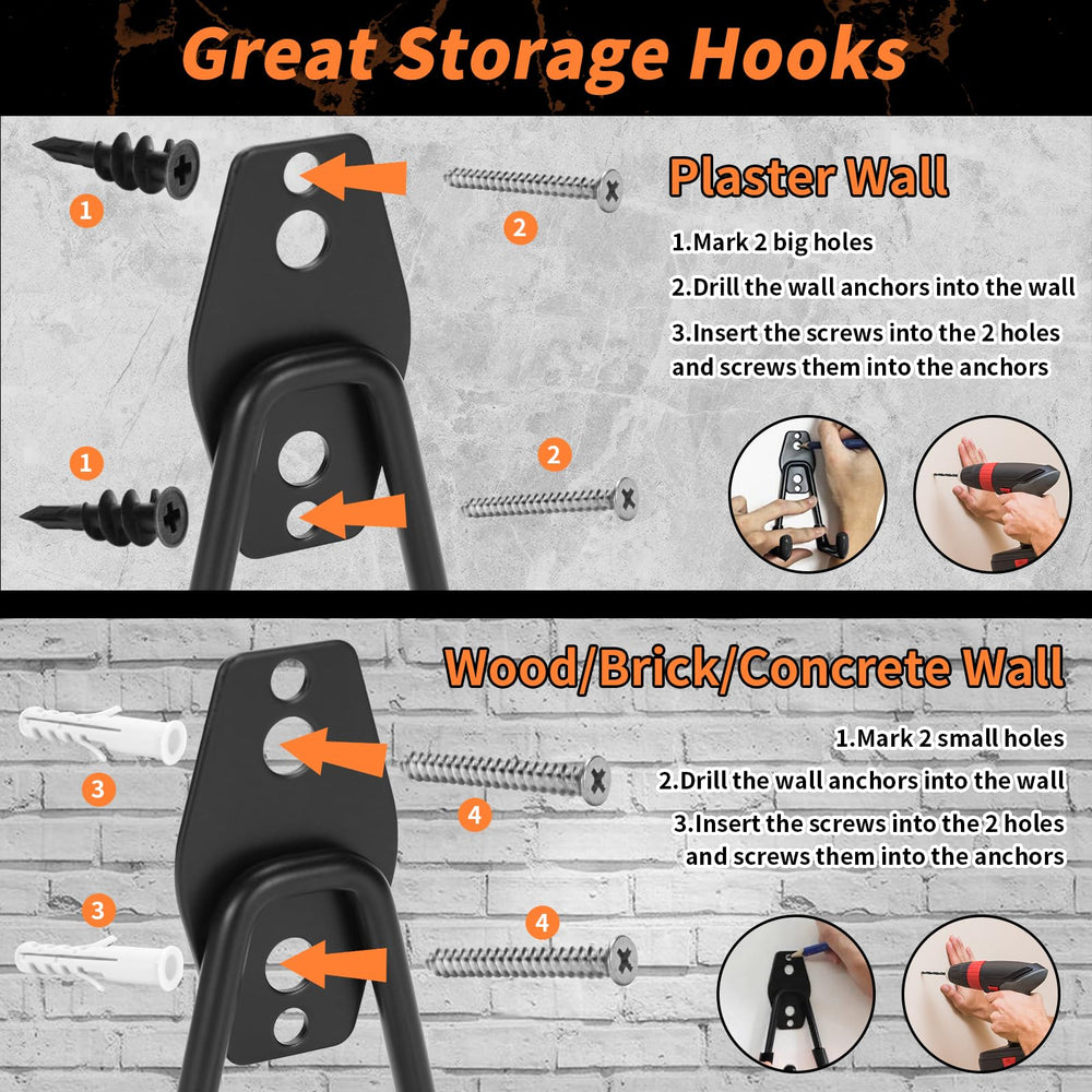 Non-slip rubber coating on garage hooks for secure grip