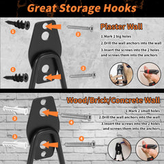 Non-slip rubber coating on garage hooks for secure grip