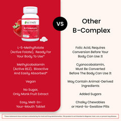 EZ Melts B-Complex back label with supplement facts