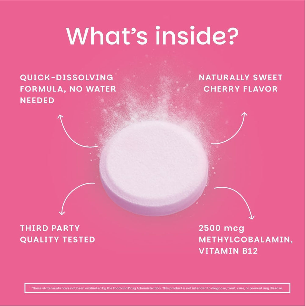 Methylcobalamin bioactive form on EZ Melts B12 label