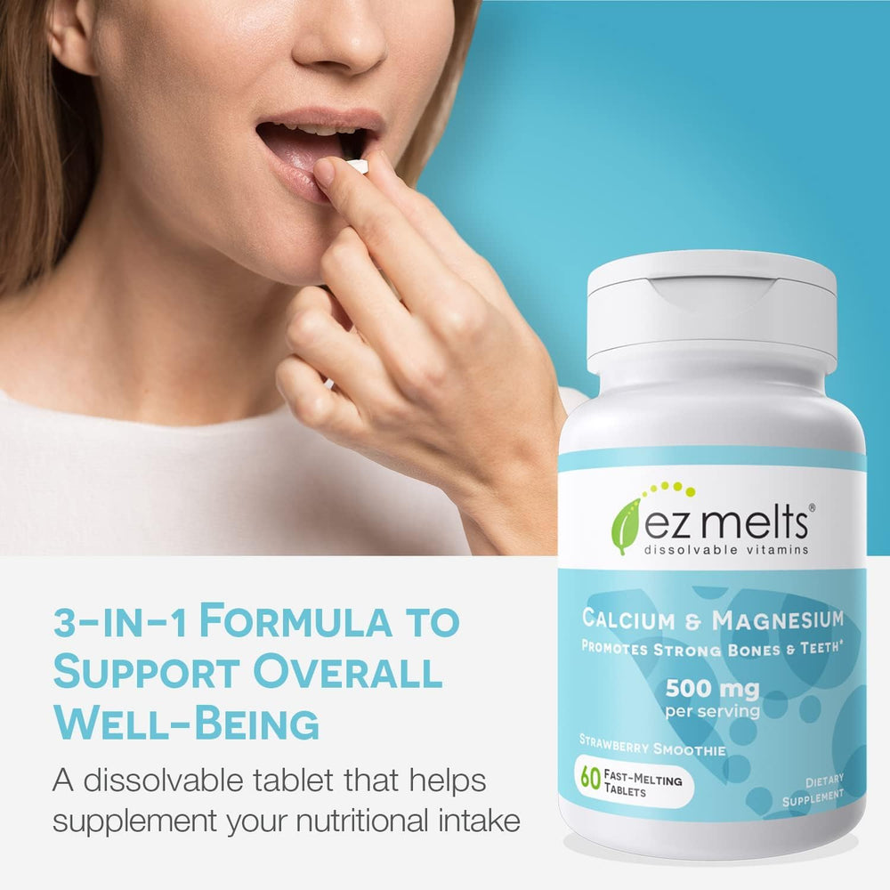 Packaging showing 1-month supply of EZ Melts supplement