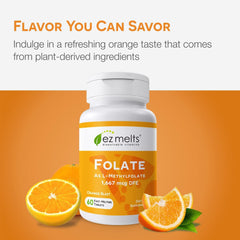 Ingredients and non-GMO vegan folate supplement packaging