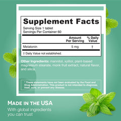 EZ Melts label showing 2-month supply and sugar-free formula