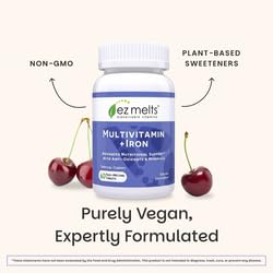 Close-up of peach-flavored dissolvable tablets