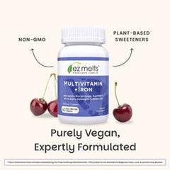 Close-up of peach-flavored dissolvable tablets