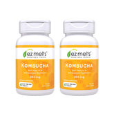 EZ Melts front packaging showing kombucha tablets and ginger lemonade benefit