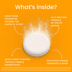 EZ Melts ingredients display with SCOBY and apple cider vinegar for transparency