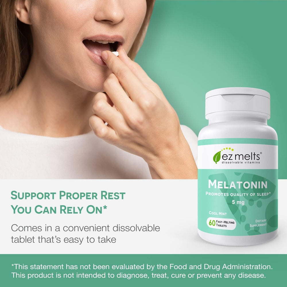 Close-up of melatonin 5 mg dissolvable tablets