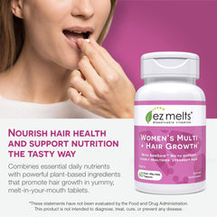 Packaging showing EZ Melts for hair, nails, and skin.