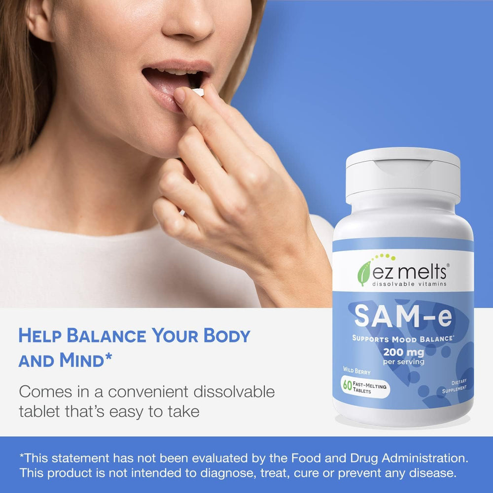 EZ Melts SAM-e 200 mg sugar-free 1-pack USA packaging