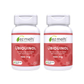Front view of EZ Melts Ubiquinol 100mg dissolvable tablet