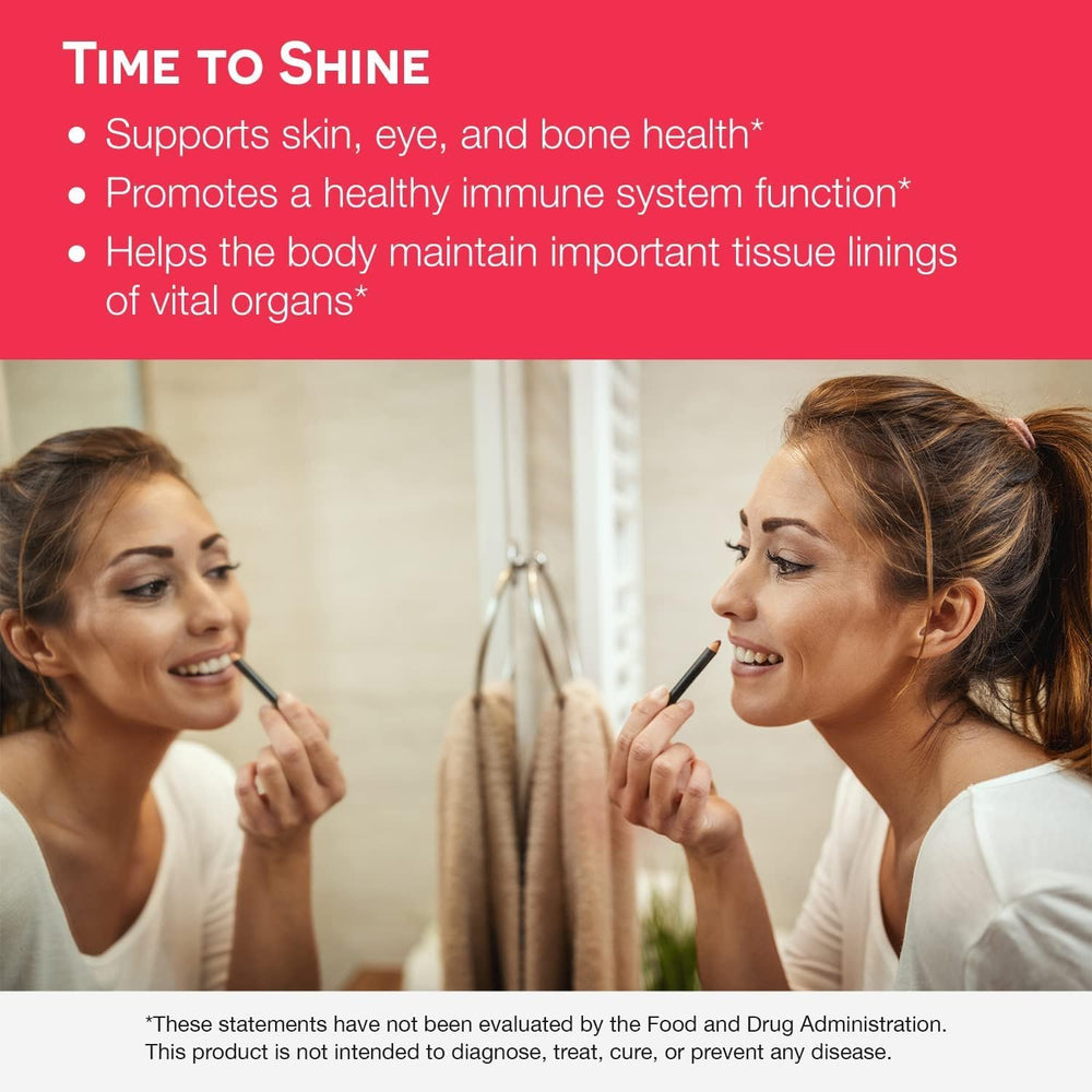 Vitamin A 5000 IU strawberry-flavored label