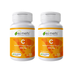 Front view of EZ Melts Vitamin C 500 mg 2-pack box