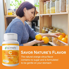 Packaging and label of EZ Melts Vitamin C 500 mg