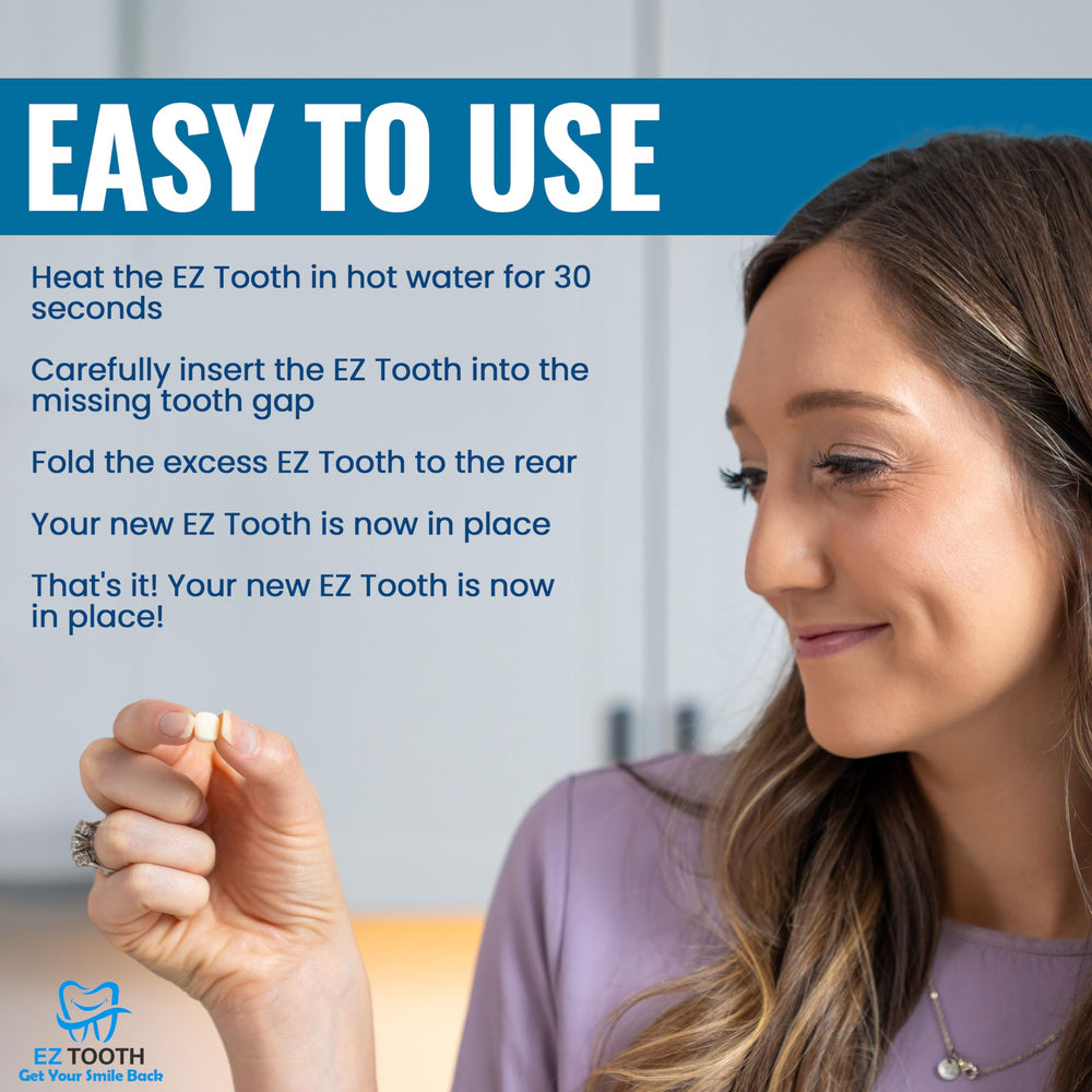 EZ Tooth preformed replacement tooth kit with carrying case