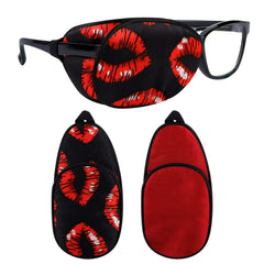 Close-up of Red Lips and Claret eZAKKA eye patches