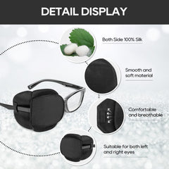 eZAKKA eye patch placed on glasses for left eye