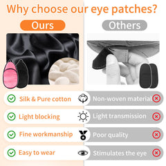Over-glasses eye patch securely fits over glasses for both eyes