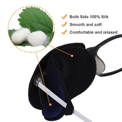 eZAKKA Deep Blue Silk Eye Patch – front view