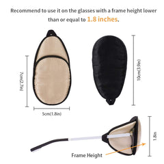 Person wearing eZAKKA eye patch over glasses