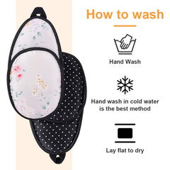 Floral plus black polka dots pattern on mulberry silk eye patch