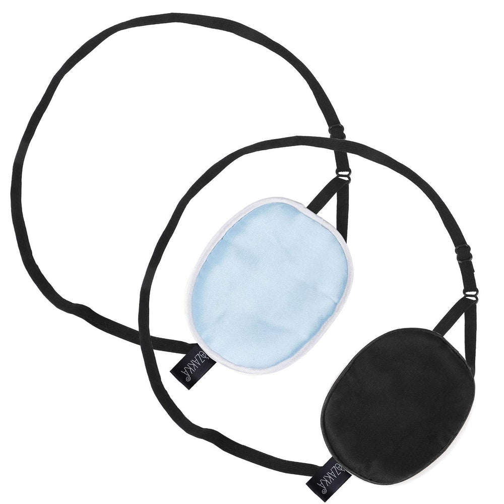 Lifestyle shot of eZAKKA silk eye patches in use