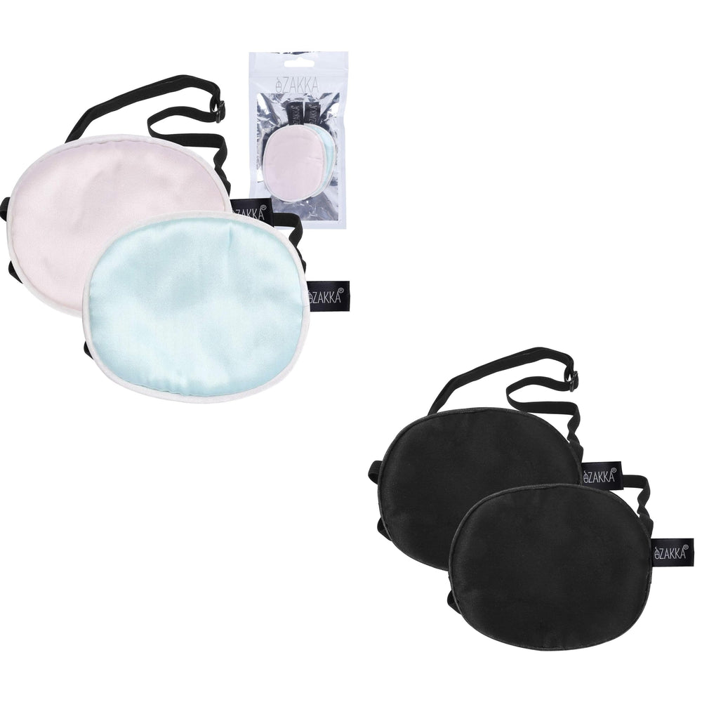 eZAKKA silk eye patch set with pink and green patches for adults and kids