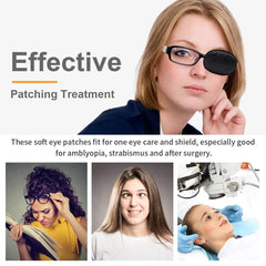 Blue star pattern on black polka dots eye patch for lazy eye therapy