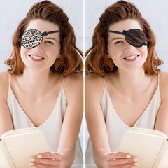 eZAKKA Silk Eye Patch Black Star Navy – right eye, 8.5x7.5 cm