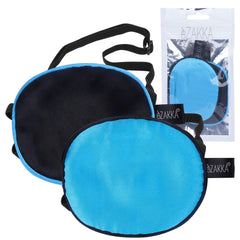 eZAKKA silk eye patch blue and black with elastic strap, front view