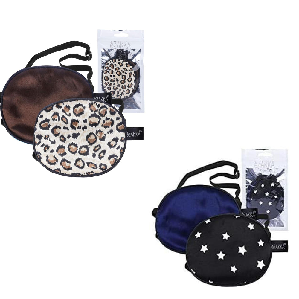 eZAKKA Silk Eye Patch Brown Leopard – left eye, 8.5x7.5 cm