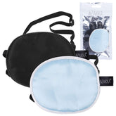 Blue silk eye patch with adjustable elastic strap