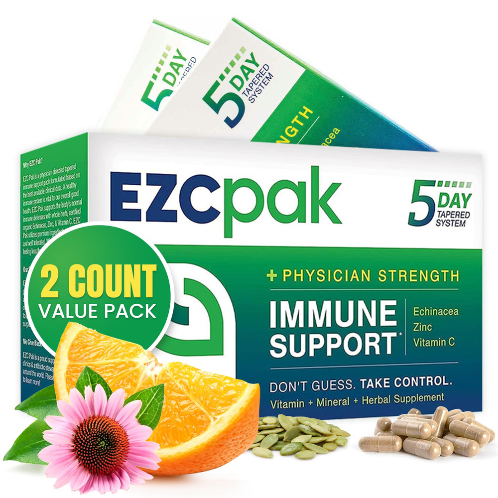 EZC Pak 5-Day Immune Support Booster bottles for 2-pack