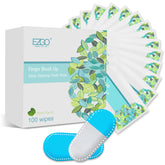 EZGO 100pcs Deep Cleaning Teeth Wipes package with finger brush