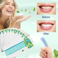 Mint-flavored teeth wipe ready for on-the-go use