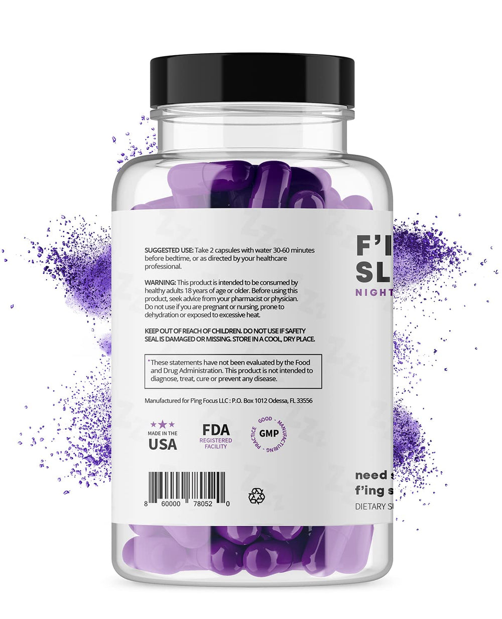 Close-up of melatonin and magnesium on the label