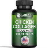FabLab Chicken Collagen Type II supplement bottle on white background