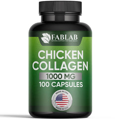 FabLab Chicken Collagen Type II supplement bottle on white background