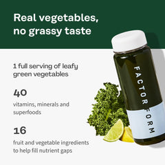 Close-up of citrus-flavored Daily Greens powder