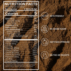 Nutritional panel highlighting 1800mg electrolytes