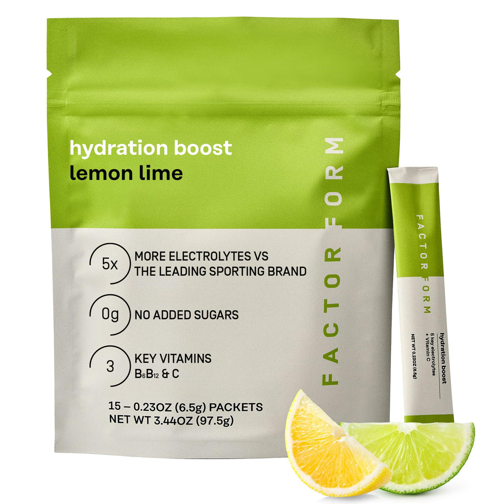 FACTOR FORM Hydration Boost lemon-lime packet for on-the-go electrolyte replenishment
