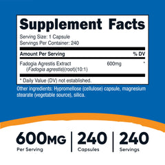 Close-up of 10:1 Fadogia Agrestis extract at 600 mg per serving