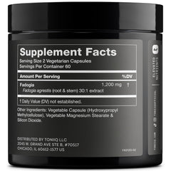 Close-up of 1200mg per serving text on bottle