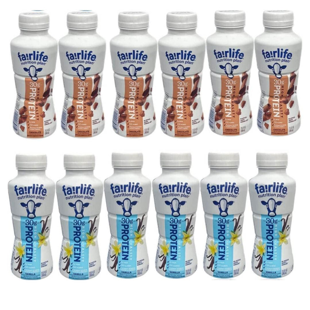 Fairlife Nutrition Plan vanilla packaging display with 12-pack in Accents Depot packaging
