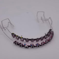Fake braces kit No.61 in black and purple with two-color power chains