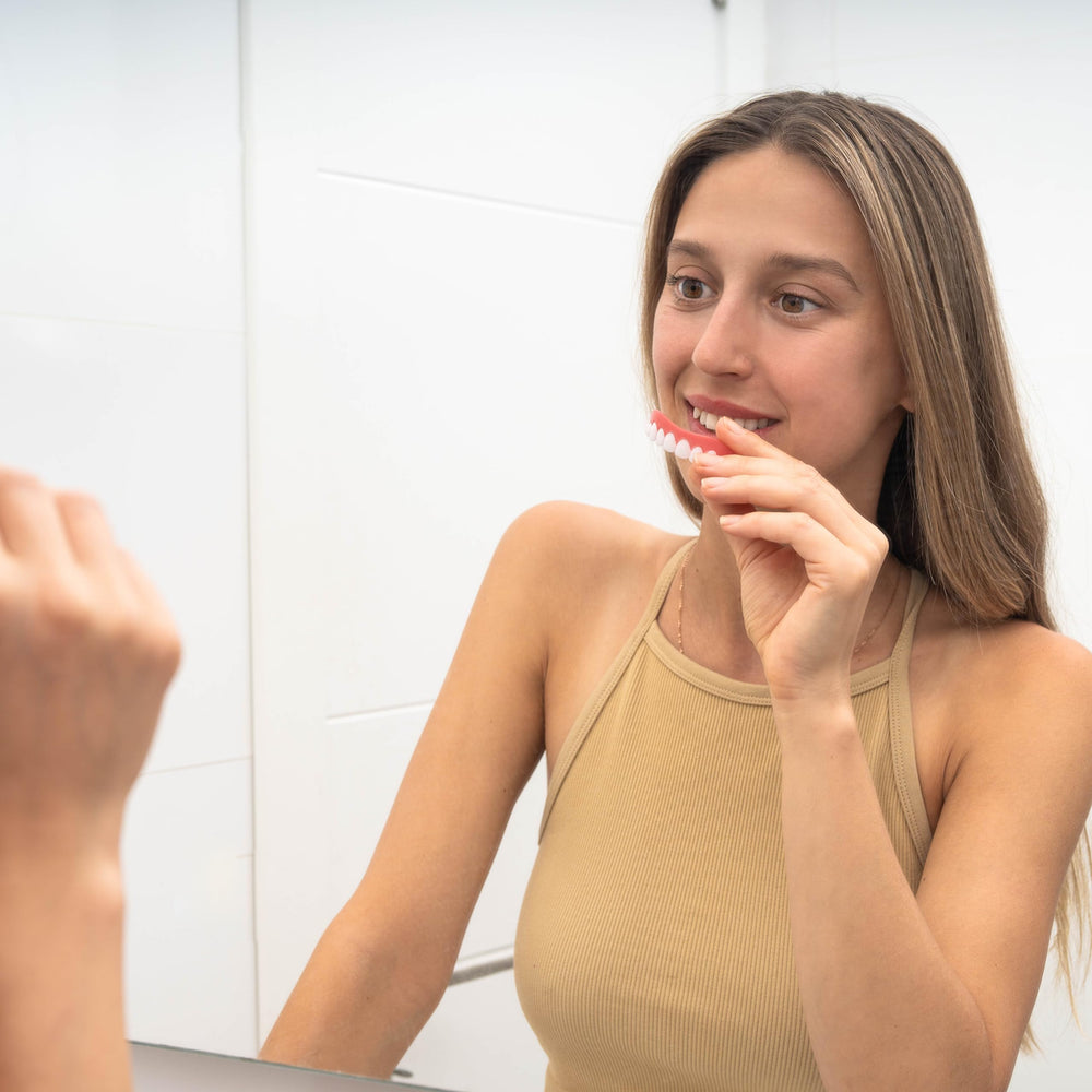 Veneers model showing natural tooth color and texture